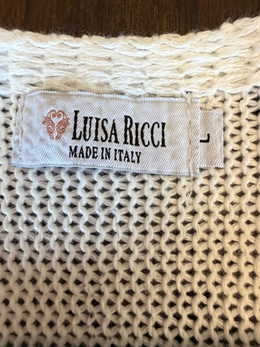 Luisa Ricci Italy Knit hite Butterfly Women's Batwing Sweater, Size Large - Picture 8 of 12